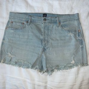 Light wash denim shorts